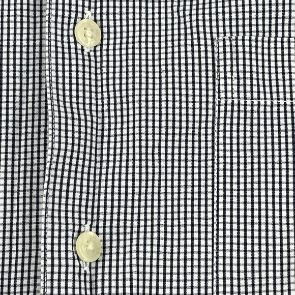 Izod Button Up Shirt Mens Medium Black White Plaid - Picture 4 of 8